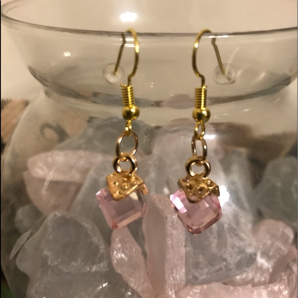 Geometric Colored Glass Earrings